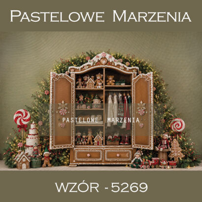 Tło fotograficzne na Boże Narodzenie z szafą t_5269