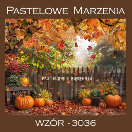 Photographic autumn backdrop with a pumpkins t_3036