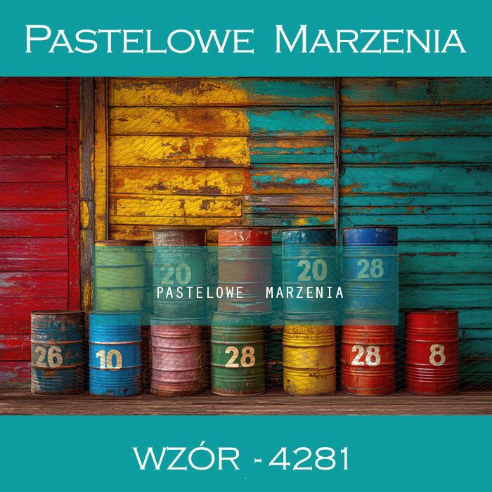 School photographic background with barrels t_4281