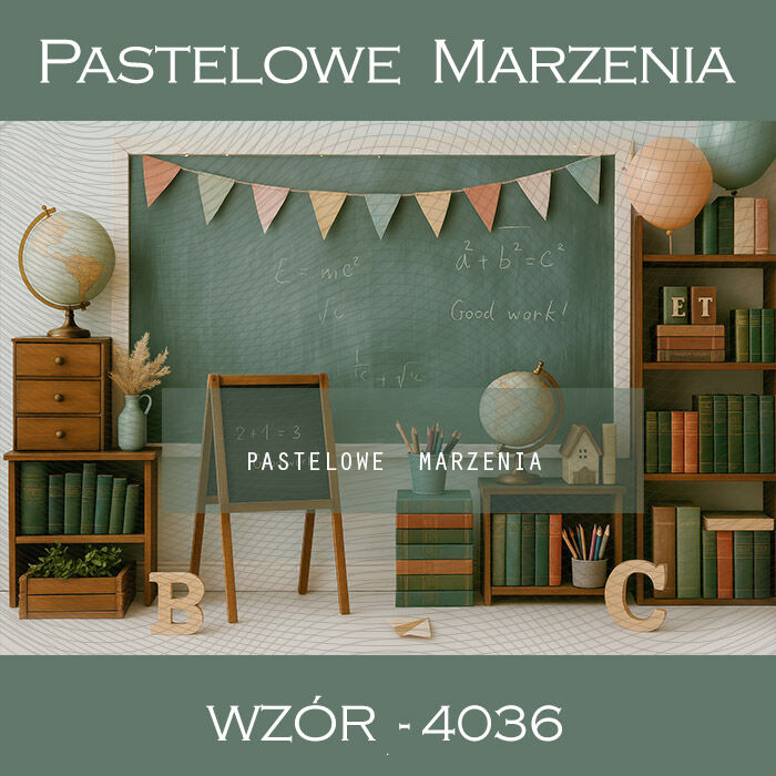 Photographic school backdrop with blackboard t_4036