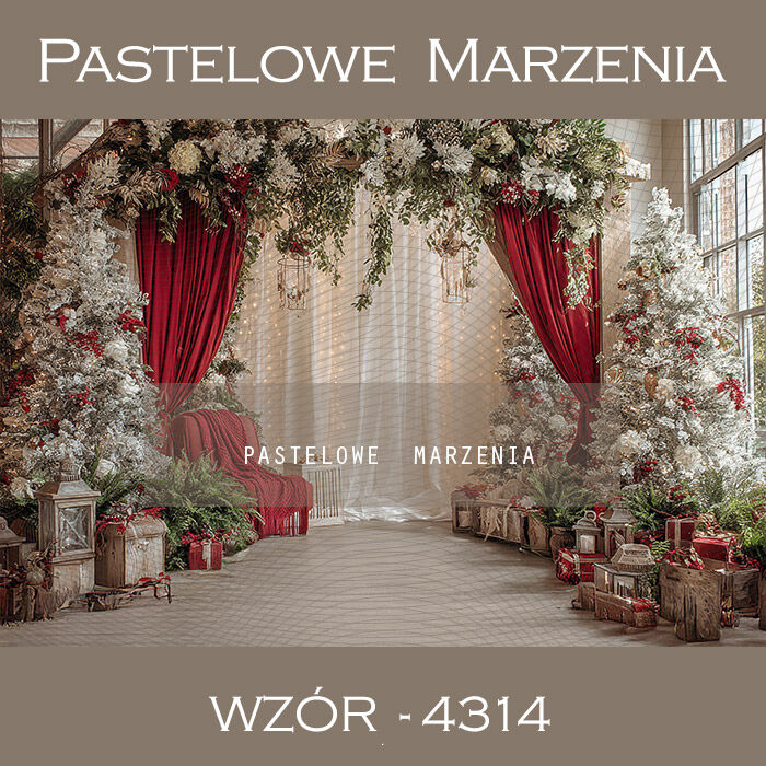 Tło fotograficzne na Boże Narodzenie ukazujące wnętrze t_4314