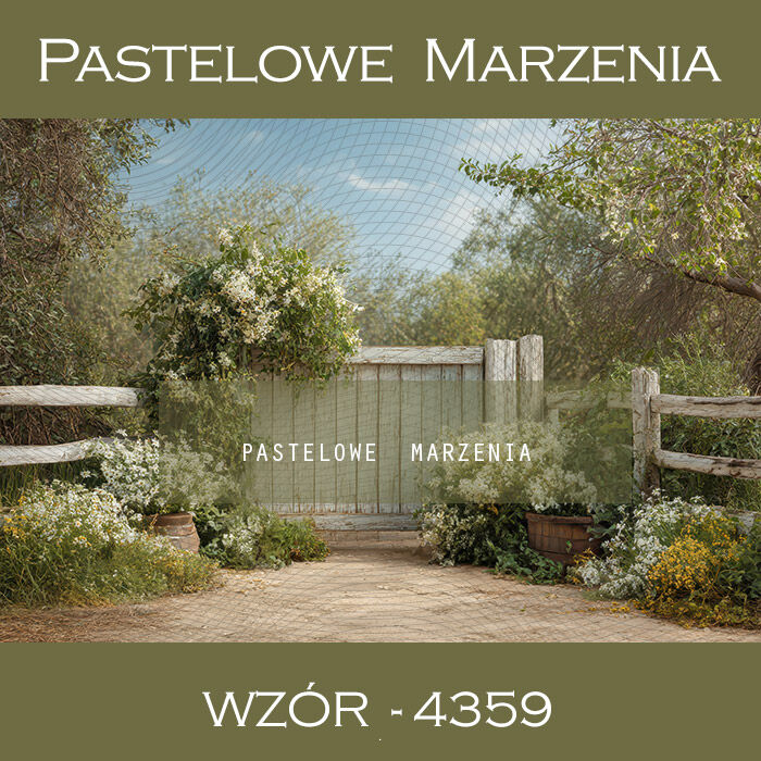Spring photographic background with fence t_4359