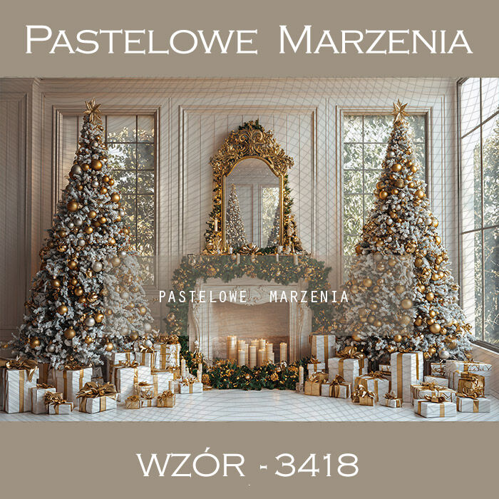 Photographic backdrop for Christmas with fireplace t_3418