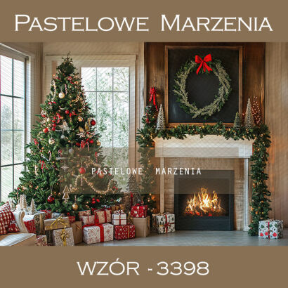 Photographic backdrop for Christmas with fireplace t_3398