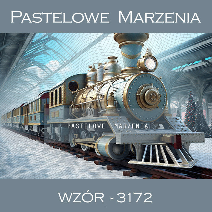 Photographic backdrop for Christmas with train t_3172