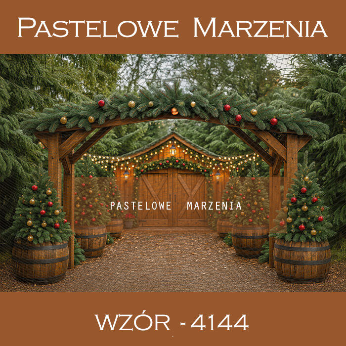 Photographic backdrop for Christmas with trees t_4144