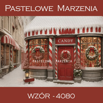 Tło fotograficzne na Boże Narodzenie ze sklepikiem t_4080