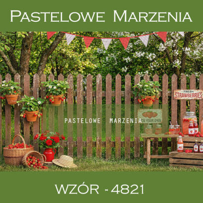 Tło fotograficzne letnie z truskawkami t_4821