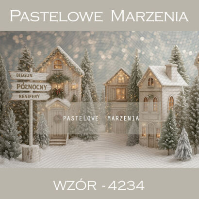 Tło fotograficzne na Boże Narodzenie z domkiem t_4234