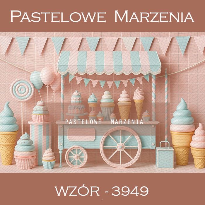 Photographic summer backdrop with ice creams t_3949