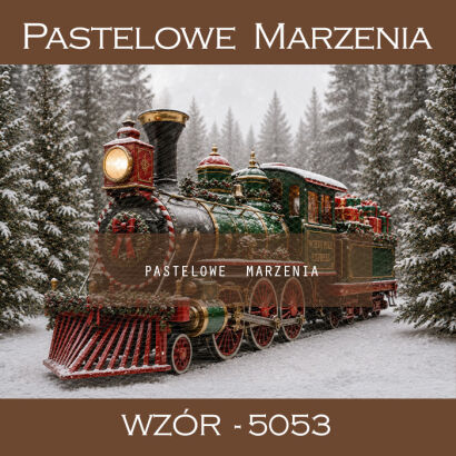 Christmas photographic background with train t_5053