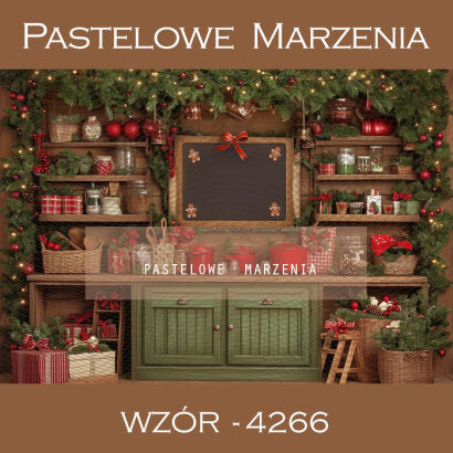 Tło fotograficzne na Boże Narodzenie z kuchnią t_4266