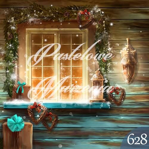 Photographic backdrop for Christmas with window t_628