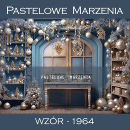 Photographic backdrop for Christmas with window and baubles t_1964