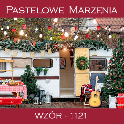 Photographic backdrop for Christmas with caravan t_1121