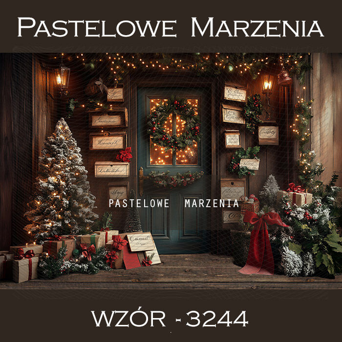 Photographic backdrop for Christmas with doors t_3244