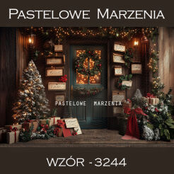 Photographic backdrop for Christmas with doors t_3244