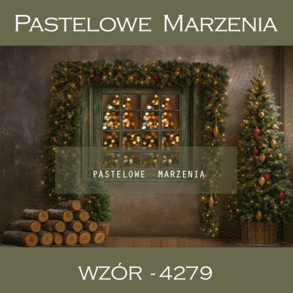 Tło fotograficzne na Boże Narodzenie z oknem t_4279