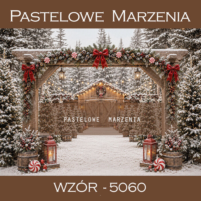 Christmas photographic background with gate t_5060