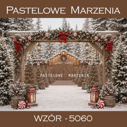 Christmas photographic background with gate t_5060