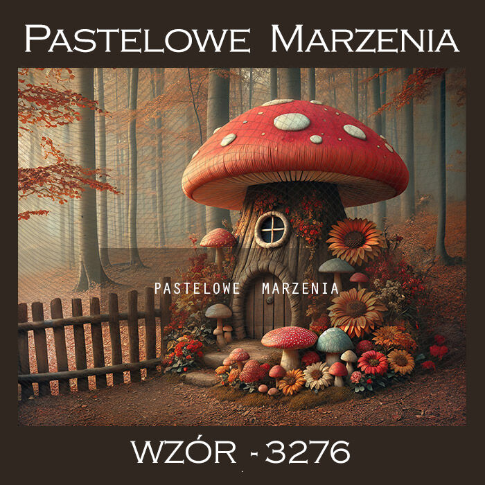 Photographic autumn backdrop with mushrooms t_3276