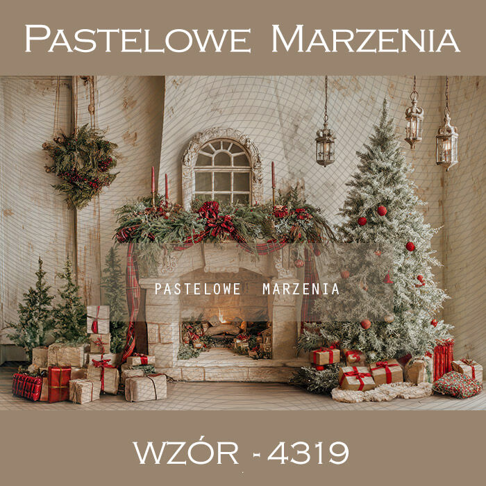 Tło fotograficzne na Boże Narodzenie z kominkiem t_4319