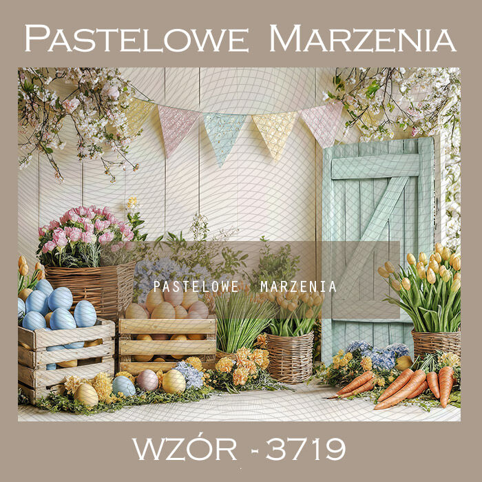 Photographic Easter backdrop with Easter eggs t_3719