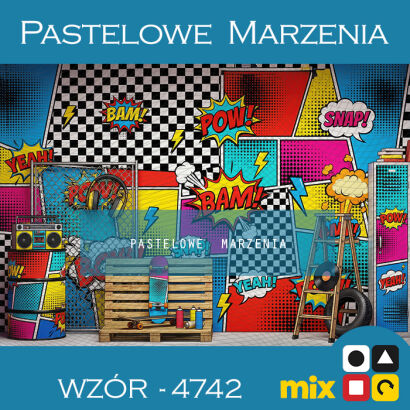 Tło fotograficzne szkolne w stylu komiksowym t_4742