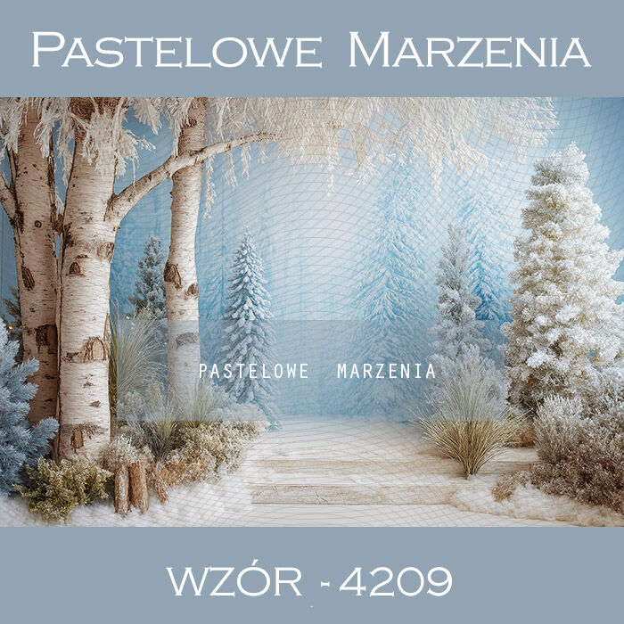 Tło fotograficzne na Boże Narodzenie z choinkami t_4209