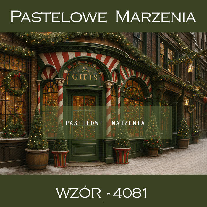 Tło fotograficzne na Boże Narodzenie ze sklepikiem t_4081