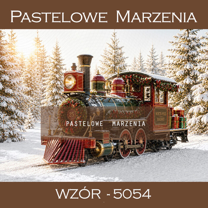 Christmas photographic background with train t_5054