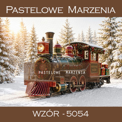 Christmas photographic background with train t_5054