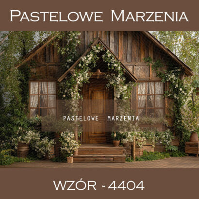 Tło fotograficzne wiosenne z domkiem t_4404