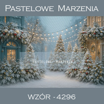 Tło fotograficzne na Boże Narodzenie z choinkami t_4296