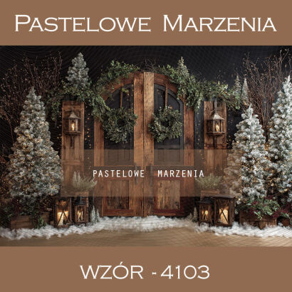 Photographic backdrop for Christmas with trees t_4103