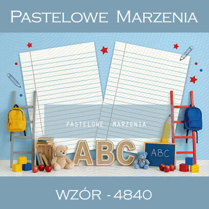 Tło fotograficzne przedszkolne z kartkami t_4840