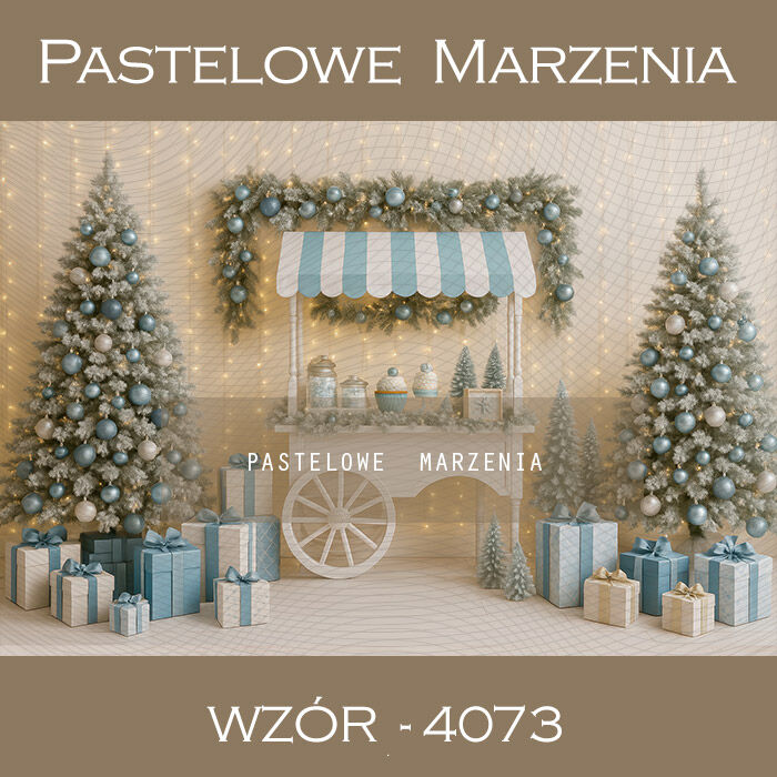 Photographic backdrop for Christmas with trees t_4073
