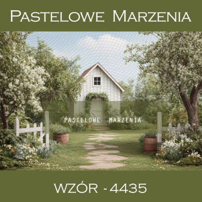 Spring photographic background with a house t_4435