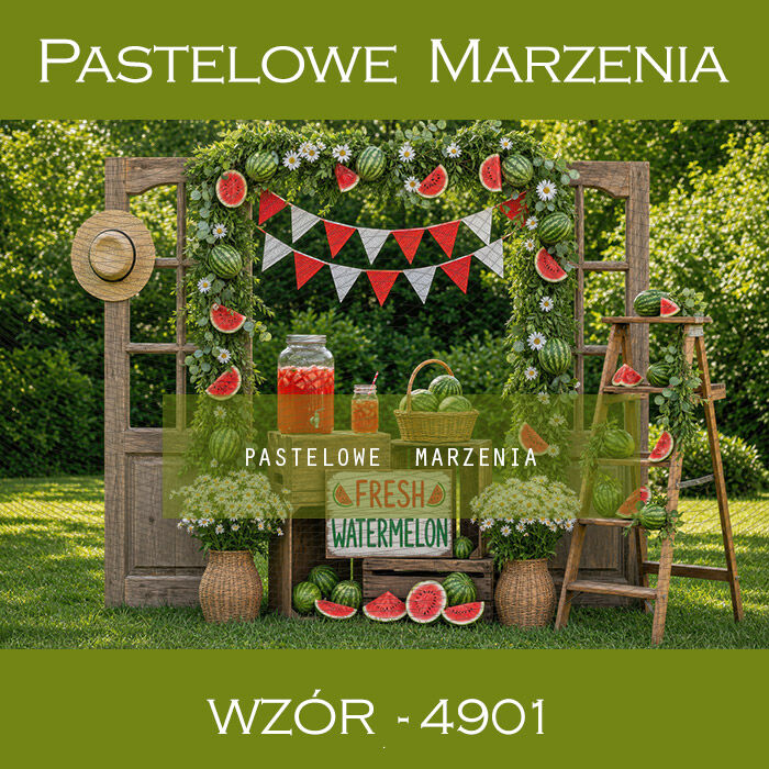 Tło fotograficzne letnie z arbuzami t_4901