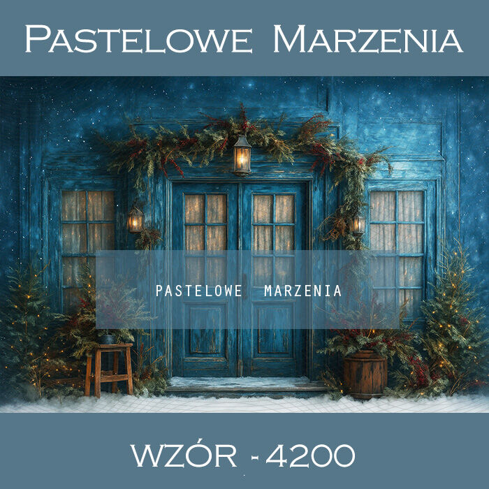 Tło fotograficzne zimowy dom t_4200