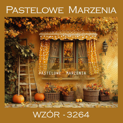 Photographic autumn backdrop with yellow window t_3264