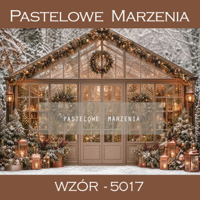 Christmas Photography Backdrop with Greenhouse t_5017