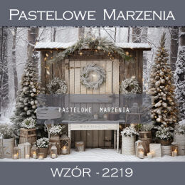 Photographic backdrop for Christmas, wreath t_2219