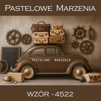 Tło fotograficzne wiosenne z autem t_4522