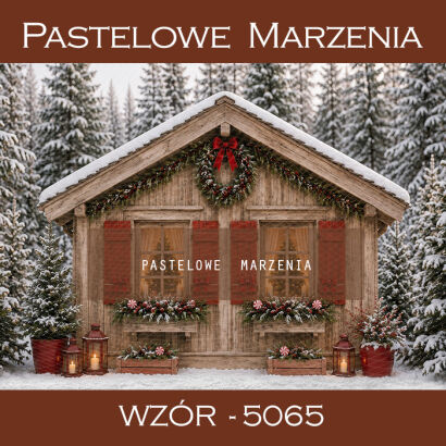 Christmas Photography Background with a Little House t_5065