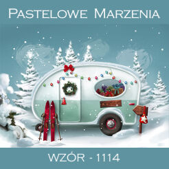 Photographic backdrop for Christmas with caravan t_1114