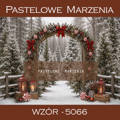 Christmas photographic background with a gate t_5066