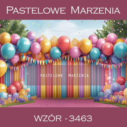 Photographic carnival backdrop with baloons t_3463