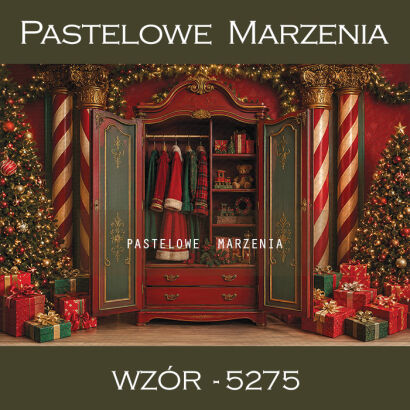 Tło fotograficzne na Boże Narodzenie z szafą t_5275