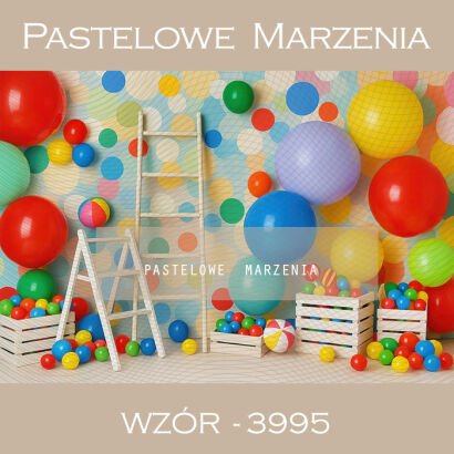 Tło fotograficzne urodzinowe z balonami t_3995